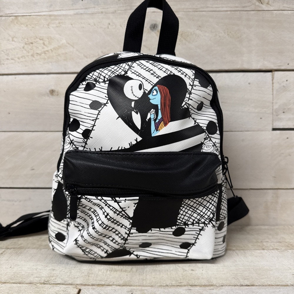 Disney Nightmare Before Christmas  Black/White Faux Leather Mini Backpack